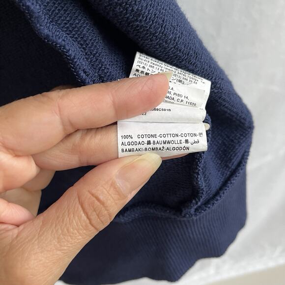 Benetton boys 10/11years navy blue zip up jacket size XL, mock neck, two pockets - Picture 9 of 9